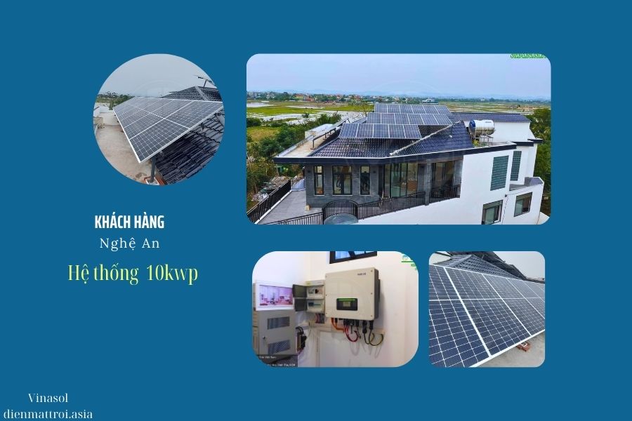 Chi phí lắp điện mặt trời 10kw- Nghệ An