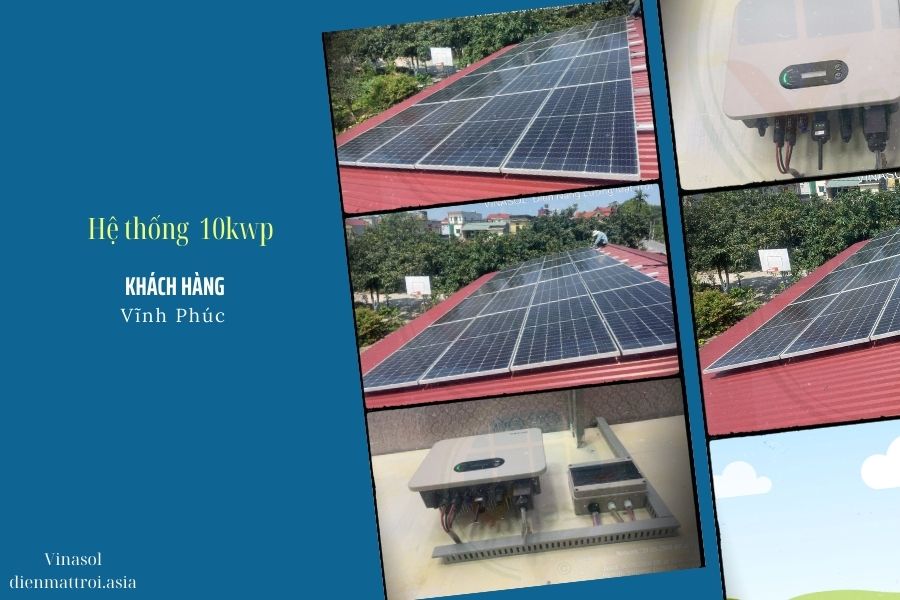 Chi phí lắp điện mặt trời 10kw- hệ thống Vĩnh Phúc
