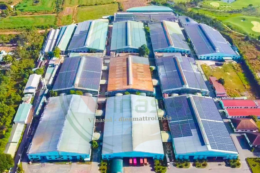 Tổng thể dự án lắp đặt điện mặt trời cho KCN - tổng công suất 9MW