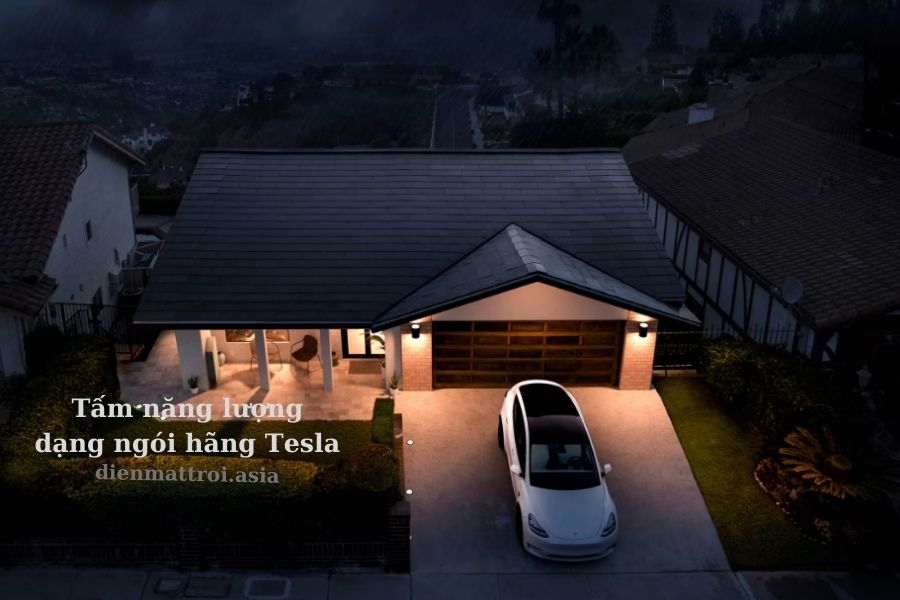  Tấm năng lượng mặt trời dạng ngói - Nguồn Tesla