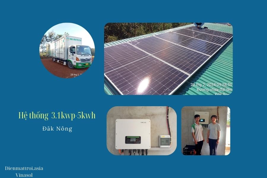 Hệ thống điện mặt trời độc lập 5kwh lắp tại Đăk Nông