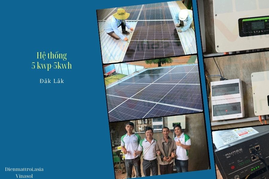 Hệ thống điện mặt trời độc lập 5kwh lắp tại Đăk Lăk