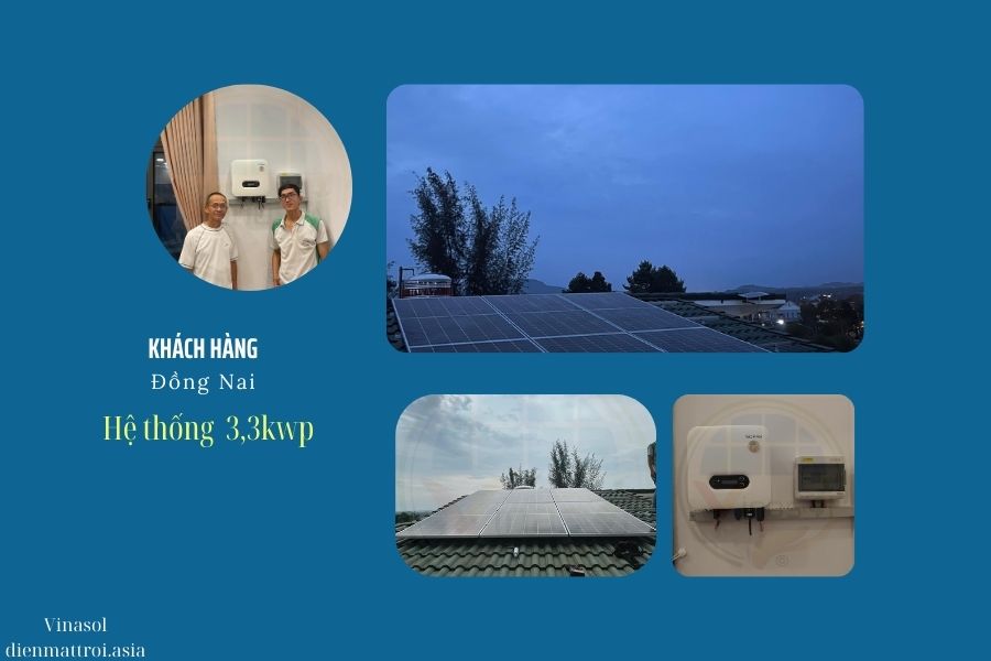 Lắp hệ Máy phát điện năng lượng mặt trời 3kw tại Đồng Nai