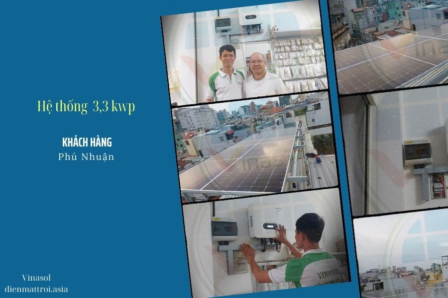 Lắp hệ Máy phát điện năng lượng mặt trời 3kw tại Phú Nhuận
