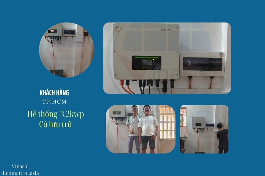 Lắp hệ Máy phát điện năng lượng mặt trời 3kw Hybrid tại TPHCM